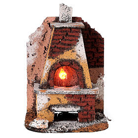 Belén napolitano: Horno efecto mampostería luz fuego belén napolitano 15x10x10 belén 8-10 cm