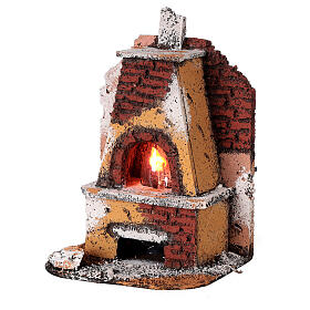 Crèche Napolitaine: Four effet maçonnerie lumière feu crèche napolitaine 15x10x10 cm crèche 8-10 cm Crèche Napolitaine: Four effet maçonnerie lumière feu crèche napolitaine 15x10x10 cm crèche 8-10 cm