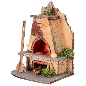 Masonry oven with light fire effect 15x10x10 cm for Neapolitan Nativity Scene with 8-10 cm figurines