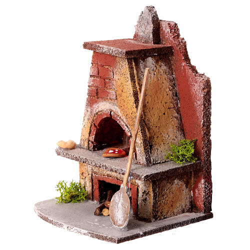 Masonry oven with light fire effect 15x10x10 cm for Neapolitan Nativity Scene with 8-10 cm figurines 2