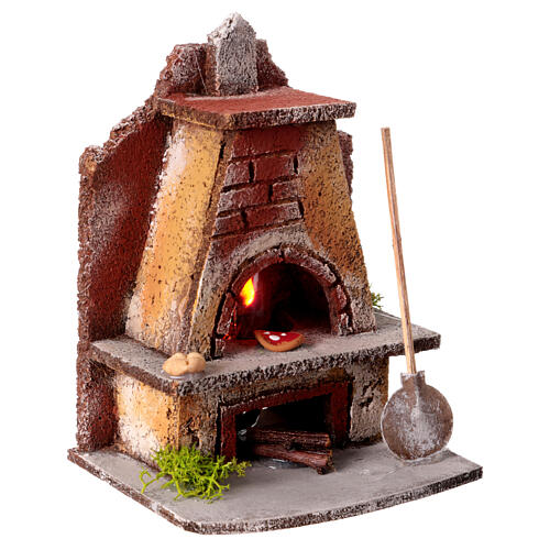 Masonry oven with light fire effect 15x10x10 cm for Neapolitan Nativity Scene with 8-10 cm figurines 3