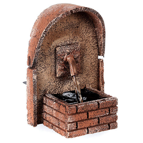 Arc-shaped fountain with cork shed 15x10x10 cm for 8-10 cm figurines 2