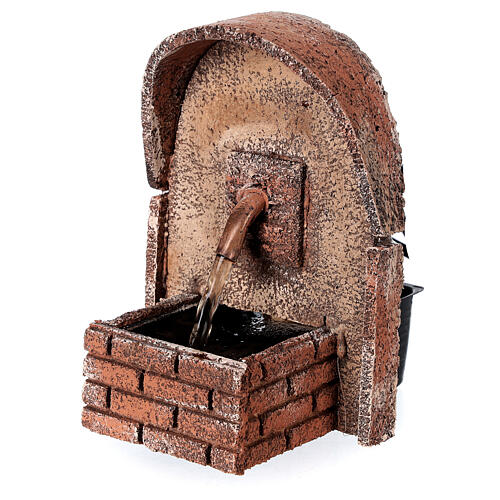 Arc-shaped fountain with cork shed 15x10x10 cm for 8-10 cm figurines 3