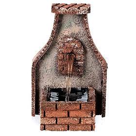 Fontanário com bico cobreado miniatura para presépio napolitano com figuras de altura média 8-10 cm, medidas: 15x10x11,5 cm