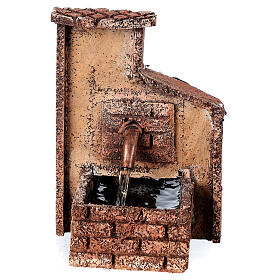 Neapolitan Nativity Scene: Working fountain Neapolitan Nativity scene 10-12 cm cork 15x10x10 cm