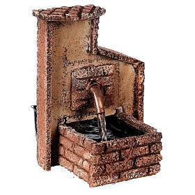 Neapolitan Nativity Scene: Working fountain Neapolitan Nativity scene 10-12 cm cork 15x10x10 cm