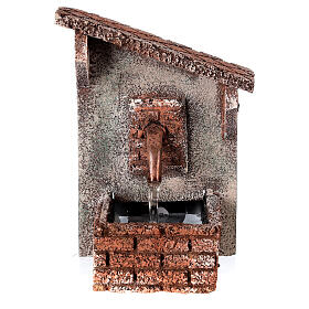 Neapolitan Nativity Scene: Fountain oblique roof Neapolitan Nativity scene 15x10x10 cm for statues 8-10 cm