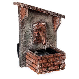 Neapolitan Nativity Scene: Fountain oblique roof Neapolitan Nativity scene 15x10x10 cm for statues 8-10 cm