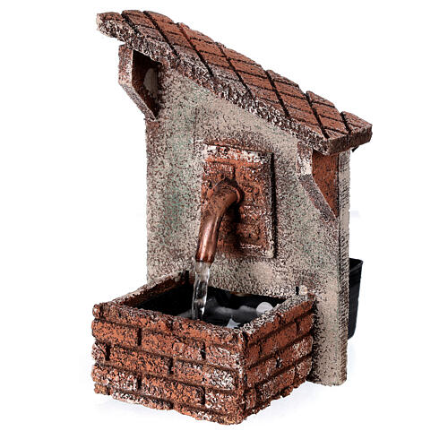 Fountain with pitched roof for Neapolitan Nativity Scene 15x10x10 cm with 8-10 cm figurines 3