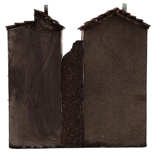 Casas de dois andares cortiça miniaturas para presépio napolitano com figuras altura média 10 cm, medidas: 27x25,5x11 cm 4