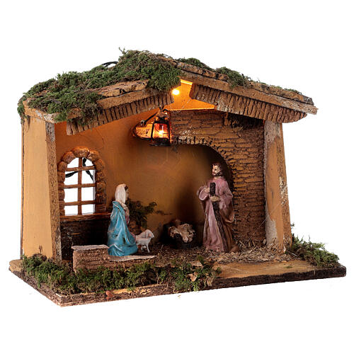 Barn with lantern 25x30x20 cm for Nativity scene 10 cm 4
