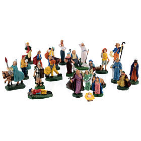 Coloured nativity scene statuettes 4 cm set 25 pcs