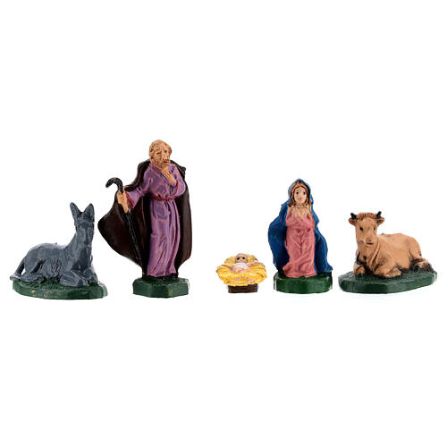 Coloured nativity scene statuettes 4 cm set 25 pcs 2