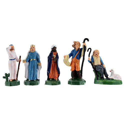 Coloured nativity scene statuettes 4 cm set 25 pcs 5