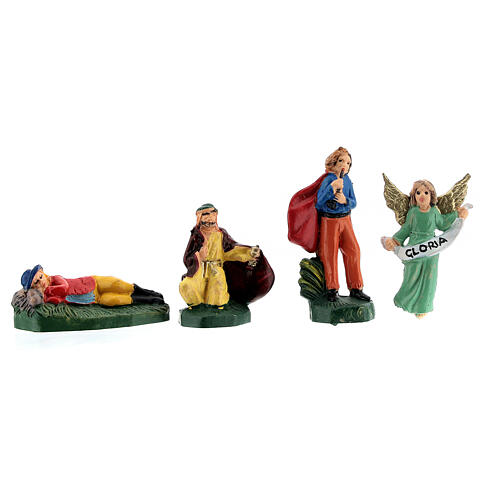 Coloured nativity scene statuettes 4 cm set 25 pcs 6