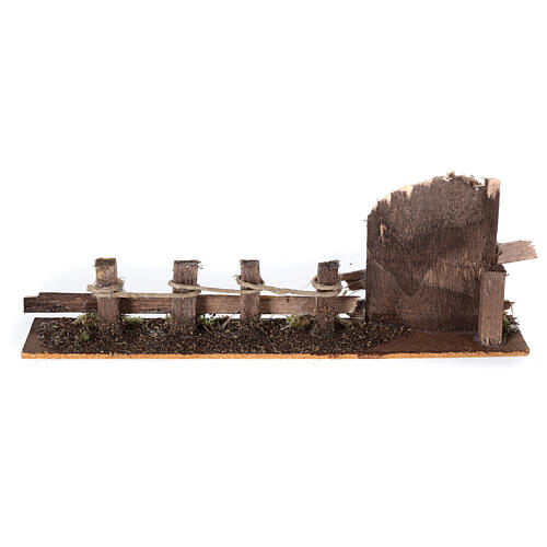 Fence figurine with wooden gate 10x25x5 cm for nativity scene 10-12 cm 4