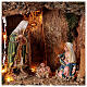 Wooden nativity stable lighted 25x30x20 cm 16 cm figurines s2