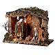 Wooden nativity stable lighted 25x30x20 cm 16 cm figurines s3