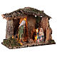 Wooden nativity stable lighted 25x30x20 cm 16 cm figurines s4