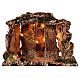 Wooden nativity stable lighted 25x30x20 cm 16 cm figurines s5