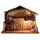 Illuminated hut 35x50x25 cm Nordic nativity scene 12-14 cm s1
