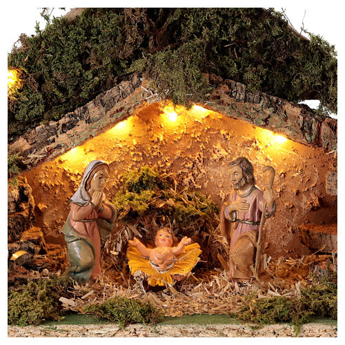 Tree shaped illuminated nativity scene 10 cm 2