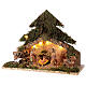 Cabana Natividade de Jesus árvore iluminado presépio com figuras altura média 10 cm s3