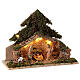 Cabana Natividade de Jesus árvore iluminado presépio com figuras altura média 10 cm s4