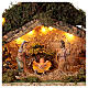 Lighted grotto with Holy Family tree-shaped 10 cm nativity s2