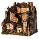 Illuminated perched village 25x25x20 cm, 6 cm nativity scene s2