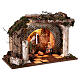 Illuminated Greek temple stable 35x50x25 cm with 16 cm nativity s4