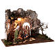 Lighted grotto with wooden door 35x50x25 cm 16 cm nativity set s4