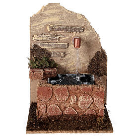 Fontaine avec vasque et pompe à eau 15x10x15 cm crèche 10-12 cm