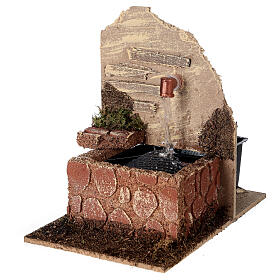 Fontana con vasca con pompa 15x10x15 cm presepe 10-12 cm
