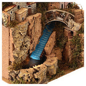 Arroyo puente pueblo bomba 25x25x15 cm belén 8-10 cm