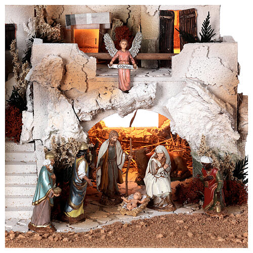 Nativity set Arab grotto figurines Moranduzzo 10 cm 35x50x40 cm 2