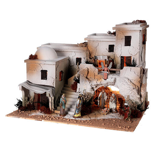 Nativity set Arab grotto figurines Moranduzzo 10 cm 35x50x40 cm 4