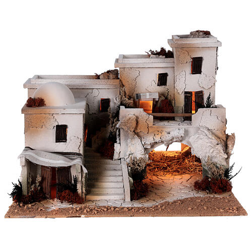 Nativity set Arab grotto figurines Moranduzzo 10 cm 35x50x40 cm 7