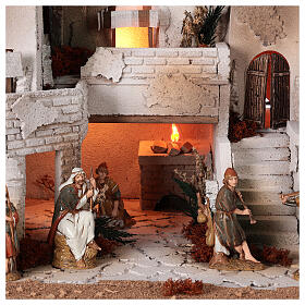 Complete nativity set Arabian style oven Moranduzzo statues 10 cm 40x50x40 cm
