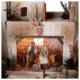 Palestinian Nativity set with water well Moranduzzo figurines 10 cm 35x50x40 cm