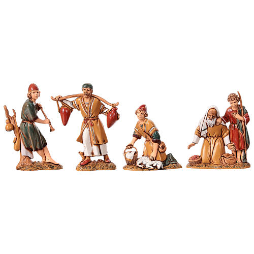 Presépio estilo árabe cena mercado figuras Moranduzzo altura média 10 cm; medidas: 33x50x40 cm 7