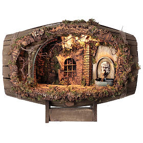 Horizontal barrel for Neapolitan Nativity Scene with 12-15 cm figurines