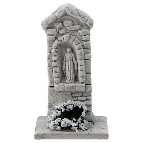 Capela Nossa Senhora em miniatura gesso para para presépio com figuras altura média 10-14 cm; medidas: 12x6x4 cm