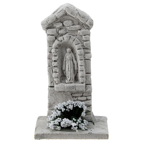 Virgin Mary chapel figurine in plaster 10x5x5 cm for 10-12-14 cm nativity scene 1