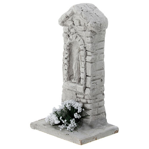 Virgin Mary chapel figurine in plaster 10x5x5 cm for 10-12-14 cm nativity scene 2