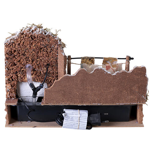 Fontaine lavoir avec pompe 25x30x15 cm pour crèche 10 cm 6