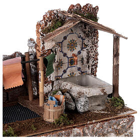 Wash house with fountain pump 25x30x15 cm for 10 cm nativity