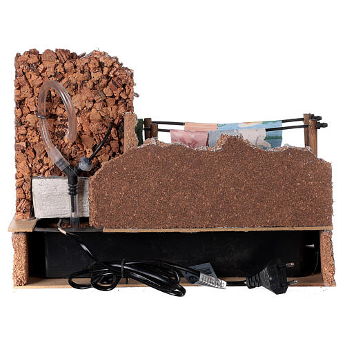 Wash house with fountain pump 25x30x15 cm for 10 cm nativity 6