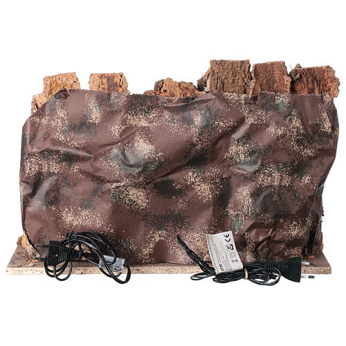 Lighted Village and fountain with pump 30x45x20 cm for 10-12 nativity 5