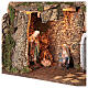 Holy Family's illuminated cave with ruined arch 35x50x25 cm for Nativity Scene s2